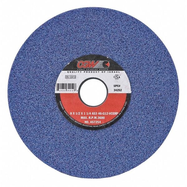 Cgw Abrasives Grinding Whl, 8x.5x1-1/4, T1 - 34254