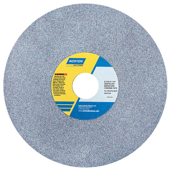 Norton Abrasives Grinding Wheel, T1, 8x3/4x1-1/4, CA, 46G, PK5 - 66253013792