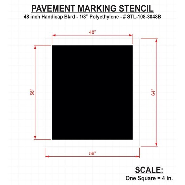 Rae Pavement Stencil, 48 in, Handicap, 1/8, STL-108-3048B - STL-108-3048B
