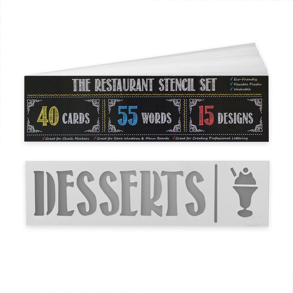Flash Furniture Restaurant Stencil Set with Title Words & Designs - HGWA-GDIS-CRE8-162315-GG