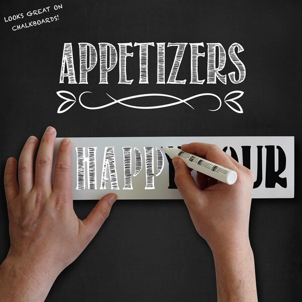 Flash Furniture Restaurant Stencil Set with Title Words & Designs - HGWA-GDIS-CRE8-162315-GG
