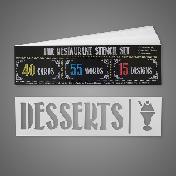 Flash Furniture Restaurant Stencil Set with Title Words & Designs - HGWA-GDIS-CRE8-162315-GG