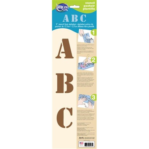 Deco Art 233841 6 x 18 x 5 in. Font Alphabet Stencil - DE570352