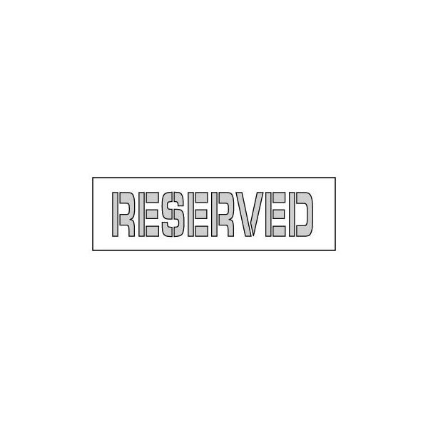 National Marker Co Parking Lot Stencil 21x4 - Reserved - PMS43