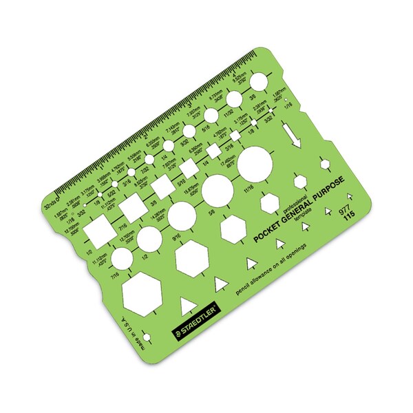 Staedtler Templates, 40 Geometric Shapes, 3.63 x 5.13, Green - 977 115