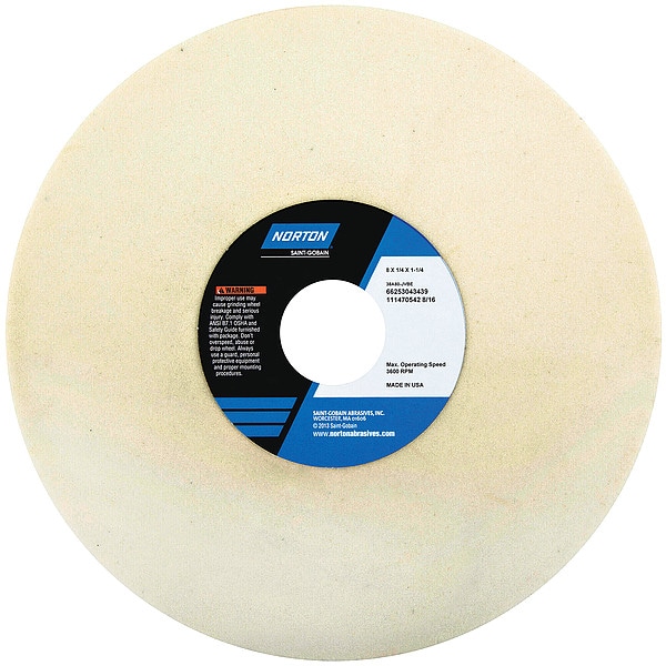 Norton Abrasives Grinding Wheel, T1, 8x1/4x1.25, AO, 80G, PK5 - 66253043439