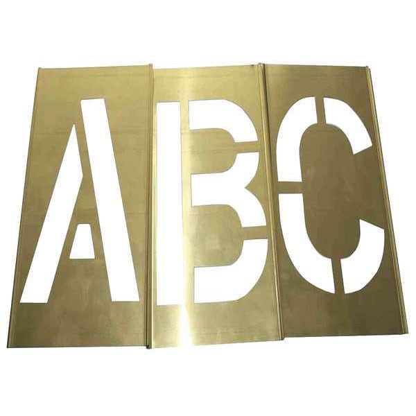 Zoro Select Stencil Set, Letters, Punctuation, Brass, 20Y509 - 20Y509