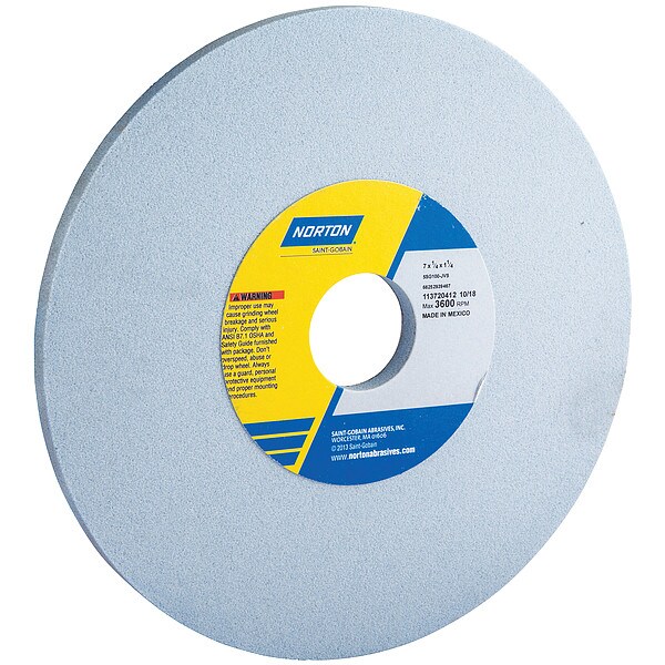 Norton Abrasives Grinding Wheel, T1, 7x1/4x1.25, CA, 100G, PK5 - 66252939467