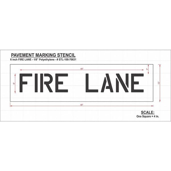 Rae Pavement Stencil, Fire Lane, STL-108-70631 - STL-108-70631