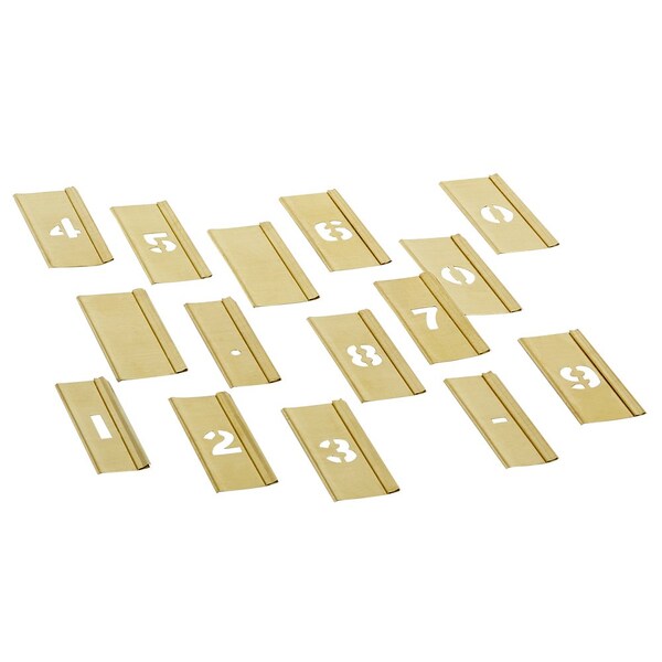 Reese Interlocking Stencils Stencil, Numbers, Brass, 1/2in.W x 1/2in.H - 10006