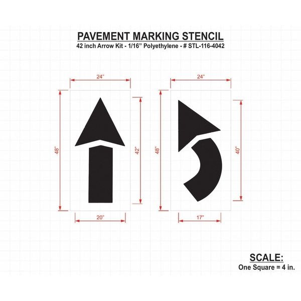 Rae Pavement Stencil, 42 in, Arrow Kit, 1/16 - STL-116-4042