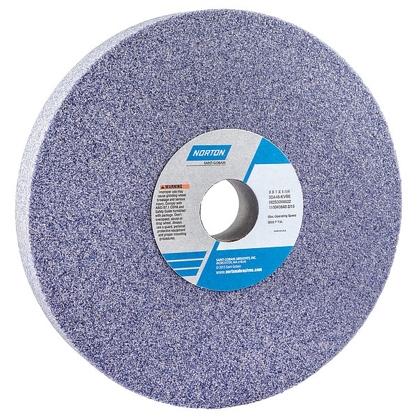 Norton Abrasives Grinding Wheel, T1, 8x1x1-1/4, AO, 46G, PK5 - 66253044622