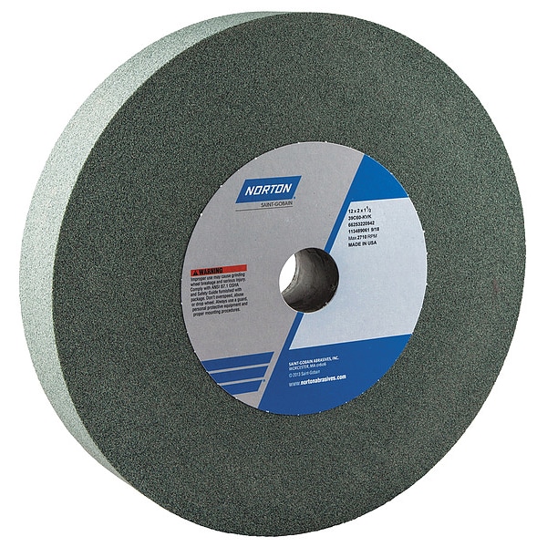 Norton Abrasives Grinding Wheel, 12 in. Dia, SC, 60 G, Green - 66253220942