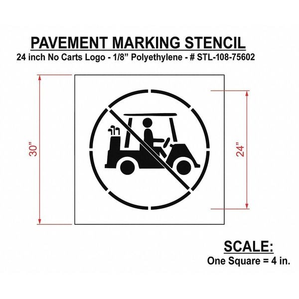 Rae Pavement Stencil, No Carts, STL-108-75602 - STL-108-75602