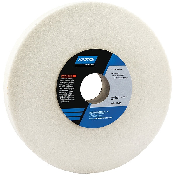 Norton Abrasives Grinding Wheel, T1, 7x3/4x1.25, AO, 60G, PK5 - 66252942207