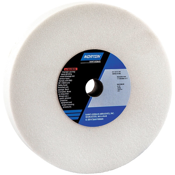 Norton Abrasives Grinding Wheel, T1, 6x3/4x5/8, AO, 60G, PK5 - 66252837444