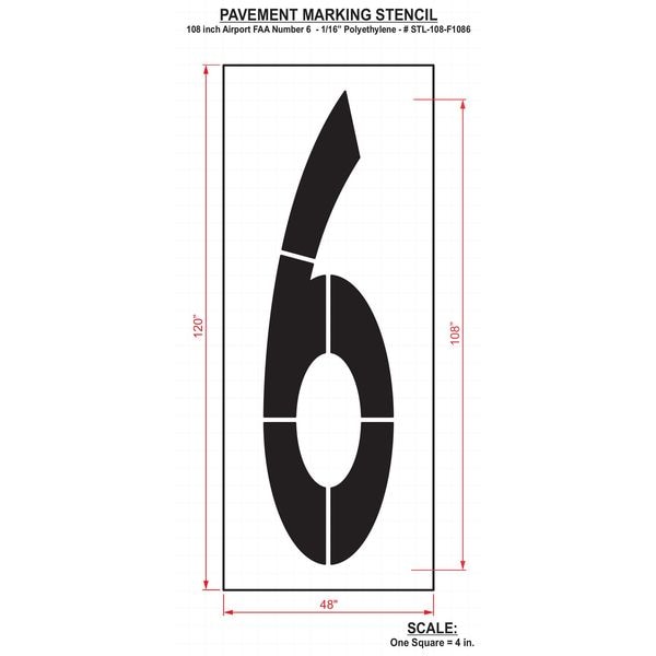Rae Airport Pavement Stencil, 6,108 in - STL-108-F1086