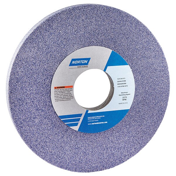 Norton Abrasives Grinding Wheel, T1, 12x3/4x3, AO, 46G, Med - 66253262261
