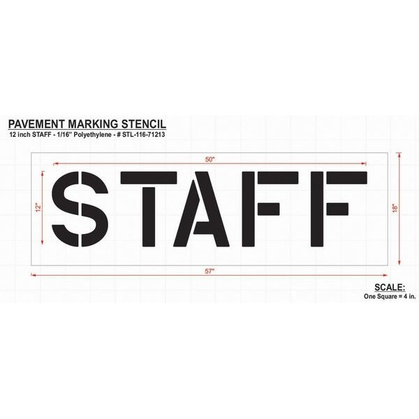 Rae Pavement Stencil, Staff, 12 in - STL-116-71213