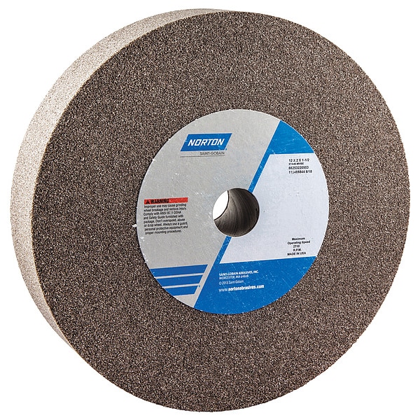 Norton Abrasives Grinding Wheel, 12 in. Dia, AO, 46 G, Brown - 66253220953