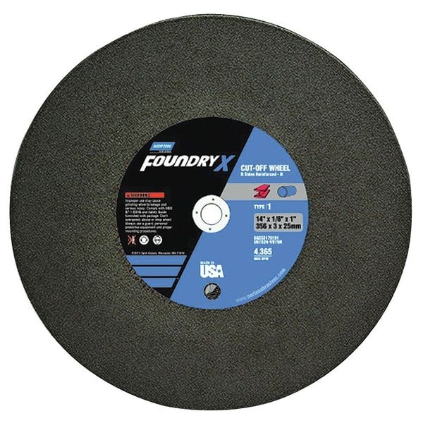 Norton Abrasives Cut-Off Wheel, 16 in. Dia, AO, 24 G, Black - 66253179148