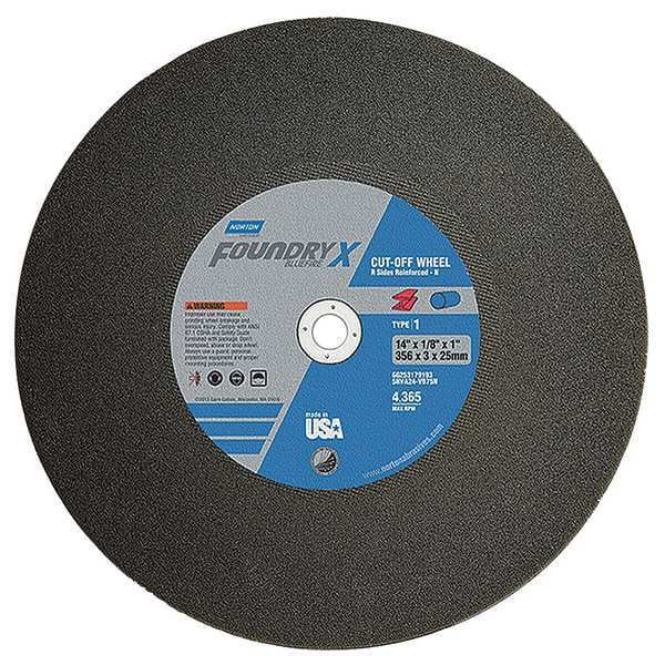 Norton Abrasives Cut-Off Wheel, 20 in. Dia, ZA/AO, 24G, Black - 66253179366