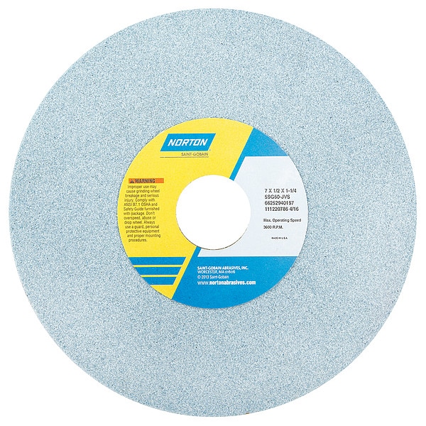 Norton Abrasives Grinding Wheel, T1, 7x1/2x1.25, CA, 60G, PK5 - 66252940198