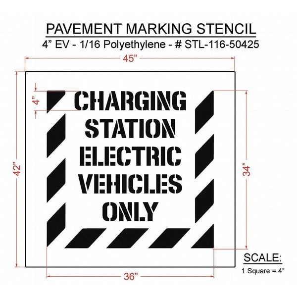 Rae Pavement Stencil, 42"H, 45"W, 0.125" Thick - STL-108-50425