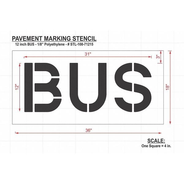 Rae Pavement Stencil, Bus, STL-108-71215 - STL-108-71215