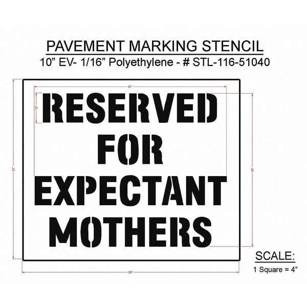 Rae Pavement Stencil, 58"H, 68"W, 0.063" Thick - STL-116-51040