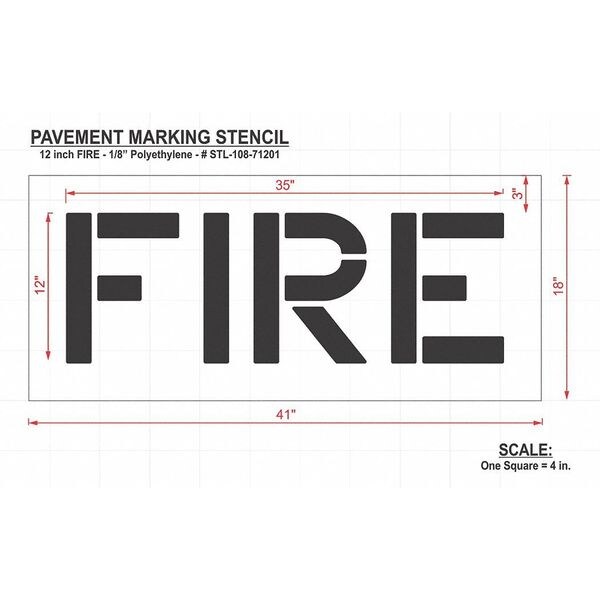 Rae Pavement Stencil, Fire, STL-108-71201 - STL-108-71201