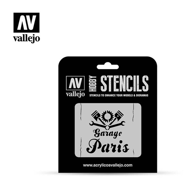 Vallejo Stencil Vintage Garage Sign Stencil - VLJST-LET001