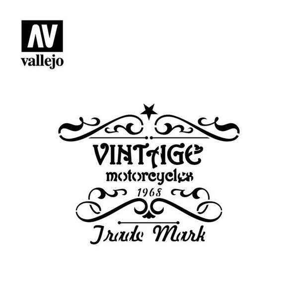 Vallejo Stencil Vintage Motorcycles Sign Stencil - VLJST-LET005