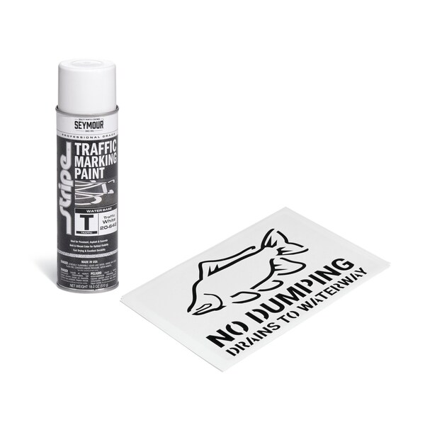 Pig Storm Drain Stencil Kit, Storm Drain Marker, 12.375in W x 19in L, 3PK - SGN8207