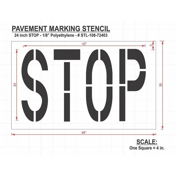 Rae Pavement Stencil, Stop, STL-108-72403 - STL-108-72403
