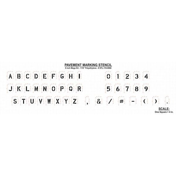 Rae Pavement Stencil, 6 in, Mega Kit, 1/16 - STL-116-8068