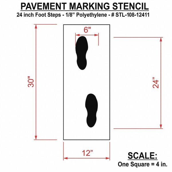 Rae Pavement Stencil, Foot Steps, STL-108-12414 - STL-108-12414
