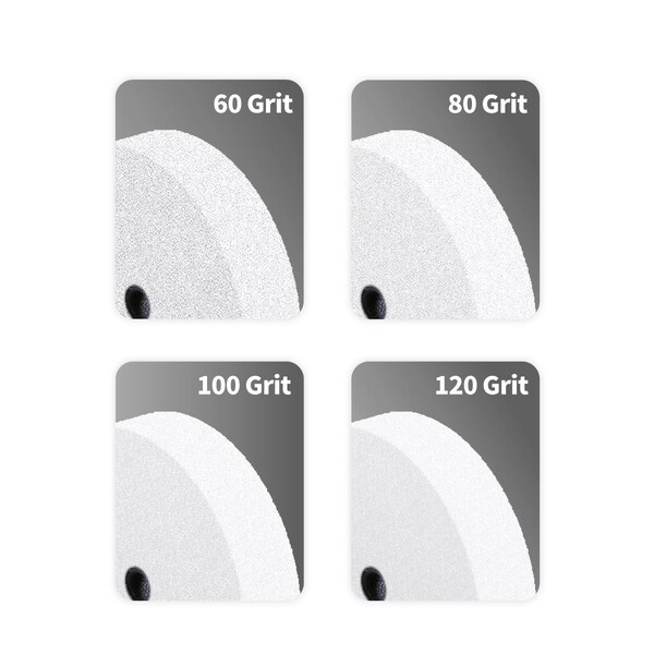 Powertec White Aluminum Oxide Grinding Wheel, 8 in. x 1 in. with 5/8 in. Arbor, 60 Grit, 2PK - 15504-P2