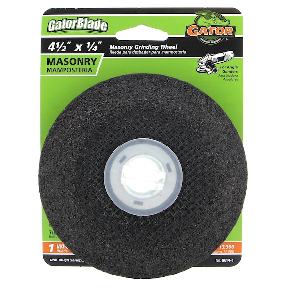 Gator Finishing 4.5 in. X 1/4 in. Grinding Wheel, Masonry - 9614