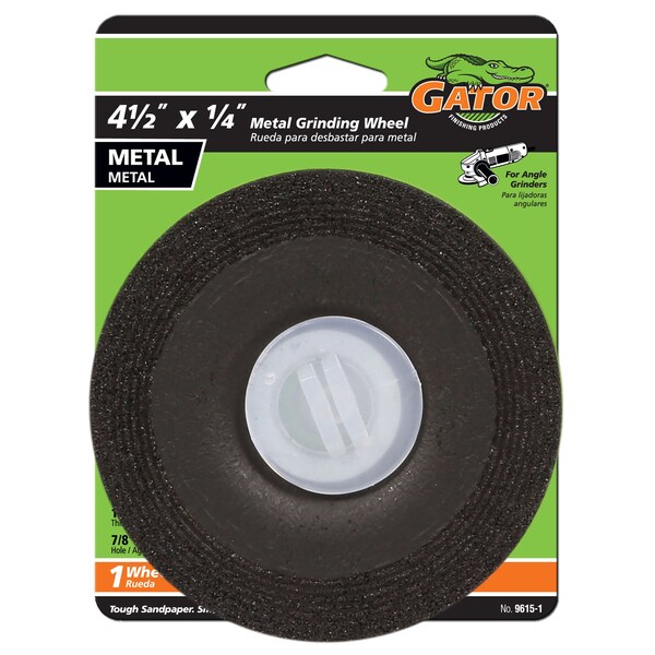 Gator Finishing 4.5 in. X 1/4 in. Grinding Wheel, Metal - 9615
