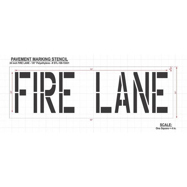 Rae Pavement Stencil, Fire Lane, STL-108-72431 - STL-108-72431