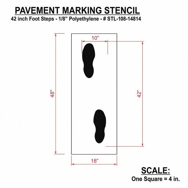 Rae Pavement Stencil, Foot Steps, STL-108-14814 - STL-108-14814