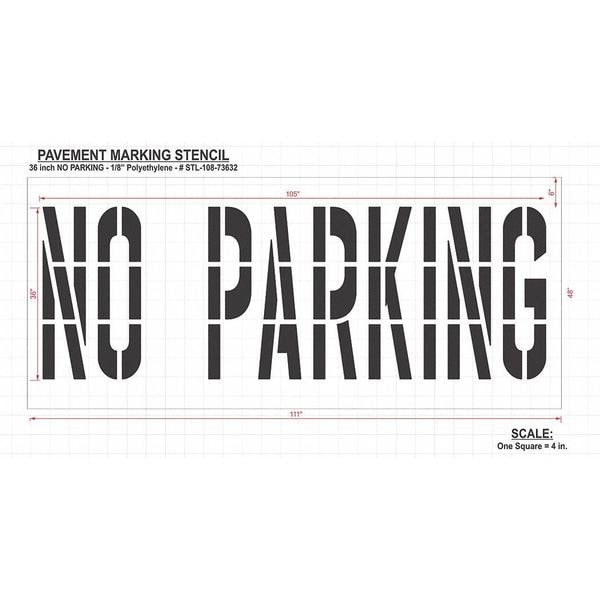 Rae Pavement Stencil, No Parking, STL-108-73632 - STL-108-73632