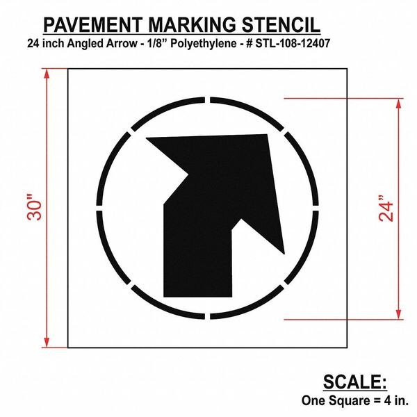 Rae Pavement Stencil, Angled Arrow, STL-108-12407 - STL-108-12407