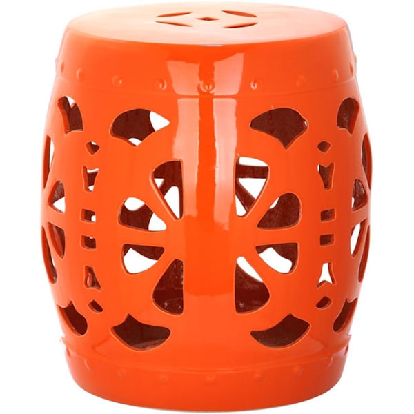 Safavieh Stencil Blossom Garden Stool- Orange - 19 x 17 x 17 in. - ACS4536D