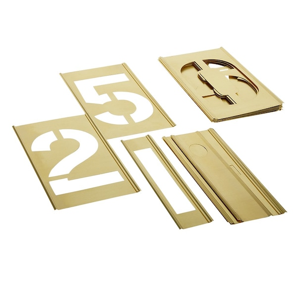 C.H. Hanson 5" Brass Interlocking Stencil Numbers, 15 Piece Set - 10015