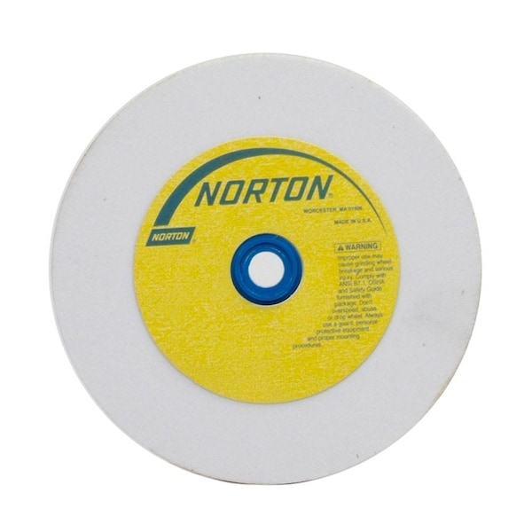 Norton Co Bench & Pedestal Wheel, High Speed, White Aluminum Oxide, Size: 6 x 1 x 1 Fine 100, Max RPM: 4140 - 076607-88262