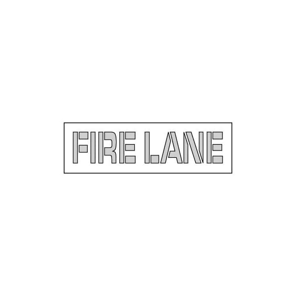 National Marker Co Parking Lot Stencil 61x8 - Fire Lane - PMS45