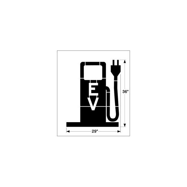 Newstripe. Newstripe Electric Vehicle Charging Symbol, SM, PolyTough, Plastic, White - 10004812