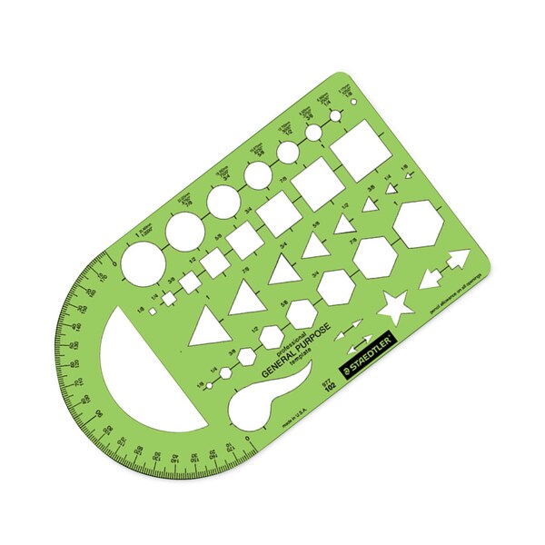 Staedtler Templates, 40 Geometric Shapes, 5.5 x 9.5, Green - 977 102